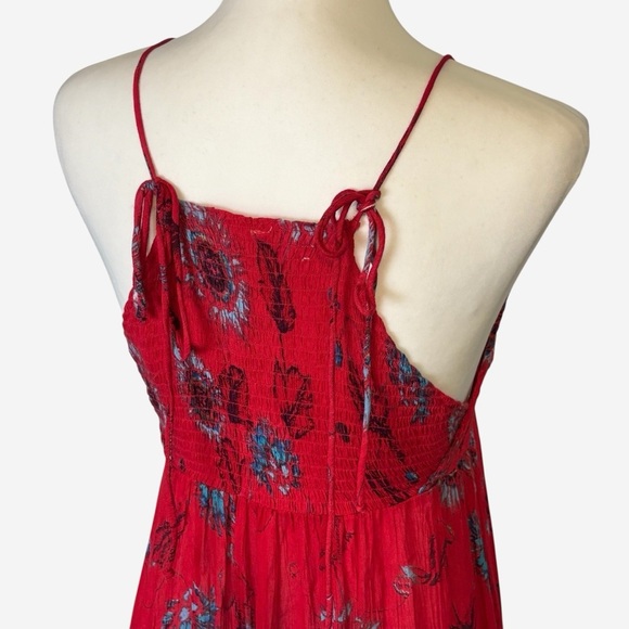 Free People Intimately Red Garden Party Floral Tiered Maxi Dress - Picture 7 of 15